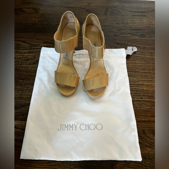 Jimmy Choo Open Toe neutral colored heals - Picture 13 of 13